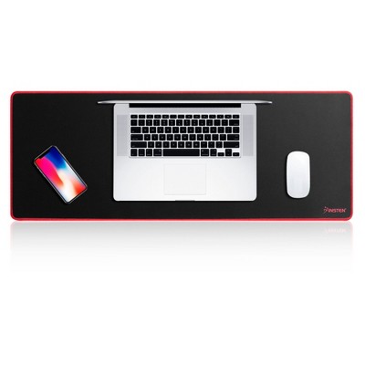 Insten Extended Large Mouse & Desk Pad, Anti-Slip & Smooth Mat for Wired/Wireless Gaming Computer Mouse & Keyboard, Black/Red, 31.5x12 in