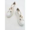 Ater - White Bee Buckle Sneakers (Women) | Prologue Shoes - 3 of 4