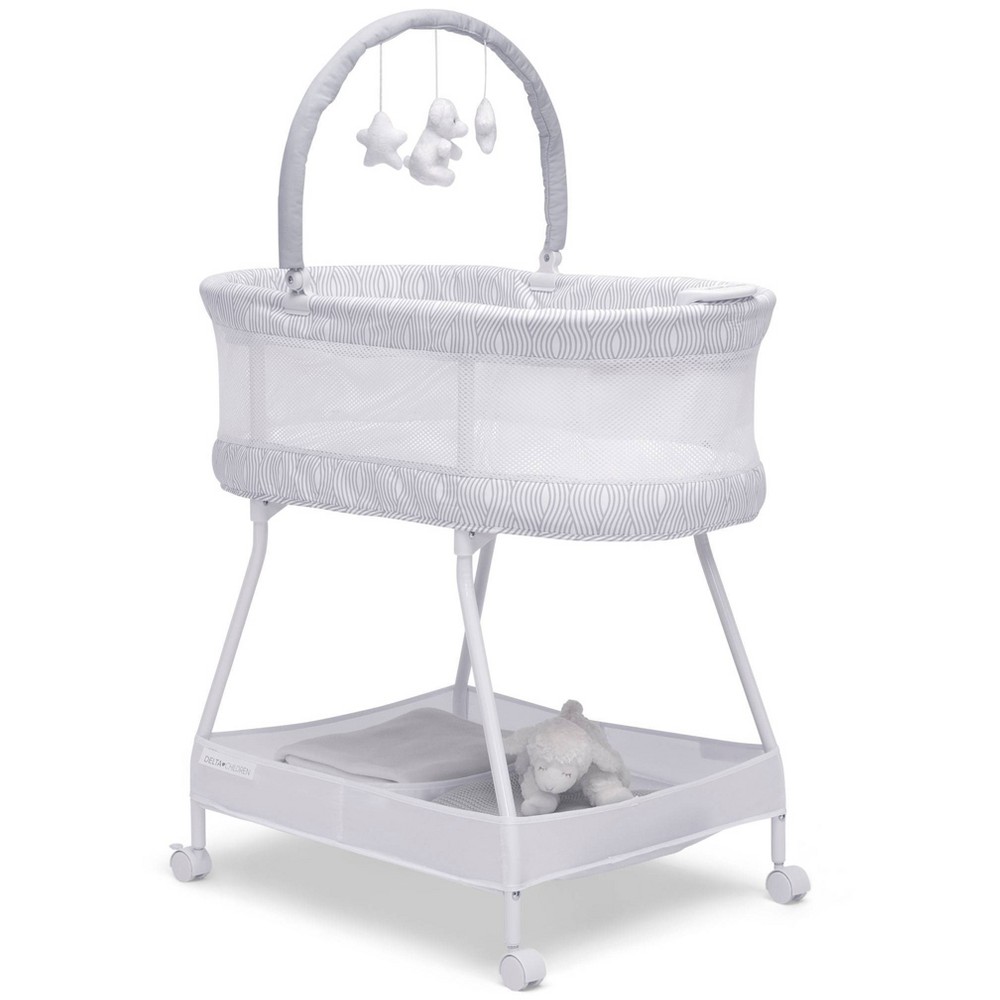 Photos - Cot Delta Children Curve Bassinet - White and Gray