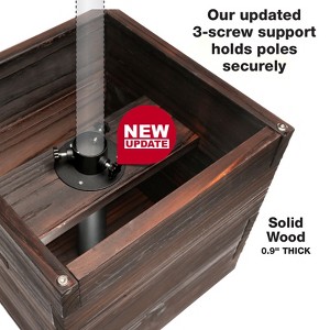Excello Global Products RTA Planter Box With Pole Holder (Brown Stain) - 17.25"x17.25"x18" Oversized - 1 of 4