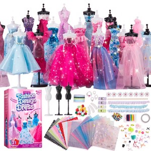 Joyfy 400+ Pcs Fashion DIY Sewing Kit for Girls, Creative Art and Crafts Toy with 3 Mannequins, Birthday Gift for Kids Age 8 + - 1 of 4
