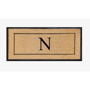 A1HC Natural Coir and Rubber Backing Monogrammed Door Mat, Anti-Shed Entry Doormat - 1 of 4