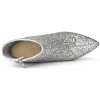 Allegra K Women's Zip Closure Pointed Toe Clear Block Heel Halloween Glitter Ankle Boots - 4 of 4