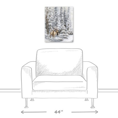 Snowy Forest Deer 16 x 20 Canvas Wall Art