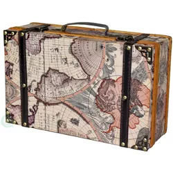 Vintiquewise Old World Map Suitcase