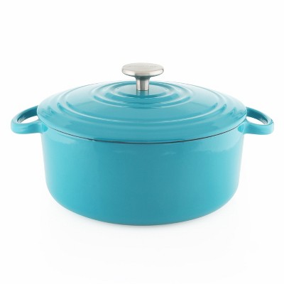 Chantal 3 Qt Round Cast Iron Dutch Oven, Sea Blue : Target