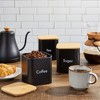 Juvale Coffee Tea Sugar Container Set - Black Iron Kitchen Canister Set with Bamboo Lids (3 Pieces, 48 oz) - 2 of 4