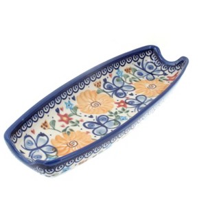 Blue Rose Polish Pottery 159-Vena Corn on the Cob Dish - 1 of 1
