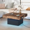 NicBex Minimalist Square Coffee Table with LED Strip Lights,Center Table for Living Room,Modern Industrial Design Cocktail Table - 2 of 4
