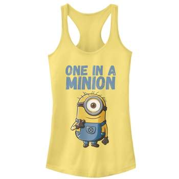 Juniors Womens Despicable Me Cute One in a Minion Racerback Tank Top