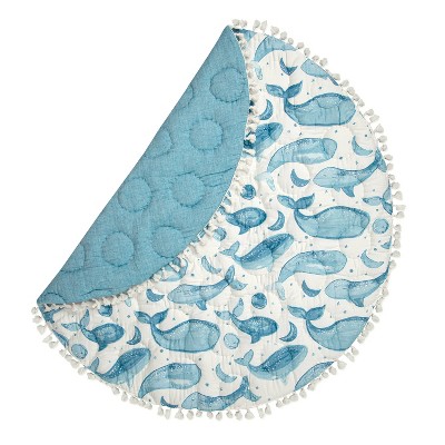 Caspian Blue Whale Print Quilted Baby Playmat