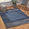 GDFStudio Pronghorn 5'3" x 7' Bohemian Indoor/Outdoor Area Rug, Navy Blue/Ivory - 3 of 4