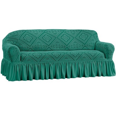 Collections Etc Ruffled Stretch Furniture Cover