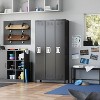 3-Door Metal Office Storage Cabinet with 27 Hooks & 9 Shelves, 72" Tall Steel Lockers, Employee Locker Cabinet - 2 of 4