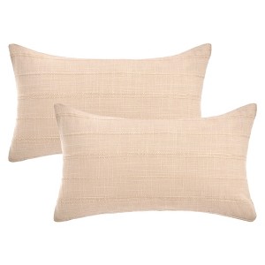 REGALWOVEN Linen Fade-Resistant Soft Solid Minimalist Neutral Throw Pillow Covers 2 Pcs - 1 of 4