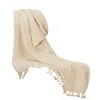 HomeRoots Ivory Knitted 100% Cotton Throw Blanket - 4 of 4