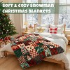 Lomsoe Christmas Throw Blanket, Plaid Blankets Ultra Soft Cozy Flannel Blanket Snowman Snowflakes Reindeer Xmas Decors. - 2 of 4
