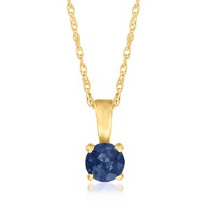 Pure Collection by Ross-Simons 0.28 Carat Sapphire Pendant Necklace in 14kt Yellow Gold - 1 of 4