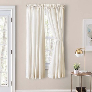 Ellis Classic Tailored Design in a Perma Press Fabric 1.5" Rod Pocket Tailored Pair Natural - 1 of 4