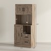 60" Kitchen Pantry Storage Cabinet, Farmhouse Kitchen Hutch with Microwave Oven Countertop, Adjustable Shelves - 3 of 4