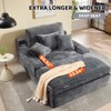 Dolonm 75" Deep Seat Lazy Sofa,Corduroy Sleeper Sofa Bed & Cloud Lounge Chair,High-Resilience Sponge,4 Pillows,for Living Room/Office - 2 of 4