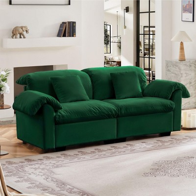 NicBex Couches for Living Room Modern  Accent Chair Couch Velvet Fabric Upholstered Single Sofa With Fluffy Pillows and Storage Function