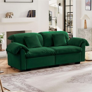 NicBex Couches for Living Room Modern  Accent Chair Couch Velvet Fabric Upholstered Single Sofa With Fluffy Pillows and Storage Function - 1 of 4