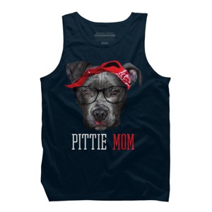 Men's Design By Humans Mother's Day Pittie Mom Pitbull Dog Lovers By dandingroz Tank Top - 1 of 2