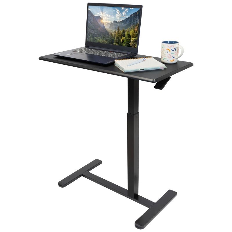Mount-It! Height Adjustable Overbed & Bedside Table w/ Wheels | Overbed Desk Breakfast Tray for Medical & Home Use | Standing Desk w/ Gas Spring, 3 of 10
