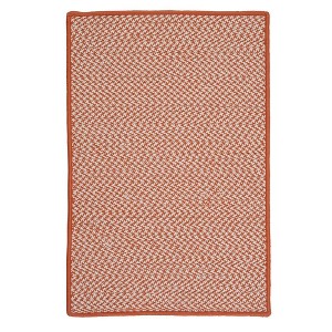 Colonial Mills Outdoor Houndstooth Tweed Braided Rug, Orange 4'x6', Rectangle Shape - 1 of 2