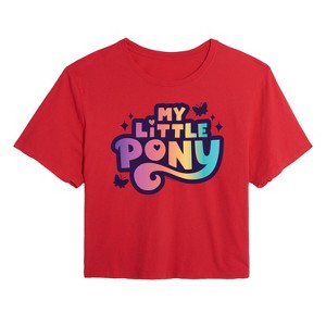 Women's - My Little Pony - Gradient Logo- Junior's Cropped Tee Cropped Graphic T-Shirt - 1 of 4