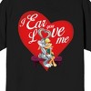 Looney Tunes Love And Kisses Lola & Bugs Crew Neck Short Sleeve Women's Black T-shirt - 4 of 4
