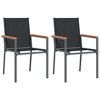 VidaXL Patio Chairs 2 pcs Black 21.7 in.x24.2 in.x35.4 in. Textilene and Steel - 2 of 4