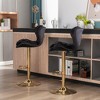 DSVIMOY Counter and Bar Stool Set of 2 Swivel Height Adjustable Velvet with Chrome Footrest for Kitchen Pub, Black, 24"*18.02"*18.86" - 4 of 4