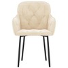 vidaXL Dining Chairs, 2 Pcs, Cream Velvet - 4 of 4