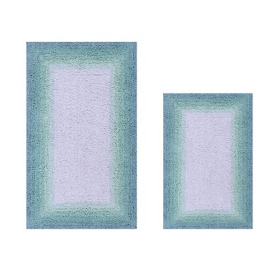 Torrent Collection 2 Piece 100% Soft Cotton Tufted Weave Bath Rug Set, Ombre Pattern, Super Soft & Absorbent, Machine Washable Bathroom Mats
