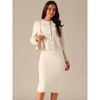 Seta T Women's Button Down Cardigan Midi Skirts Sweater Sets - 3 of 4