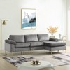 TiramisuBest Blue Velvet Sectional Sofa with Chaise, Plush Upholstered Modular Couch for Living Room - 3 of 4