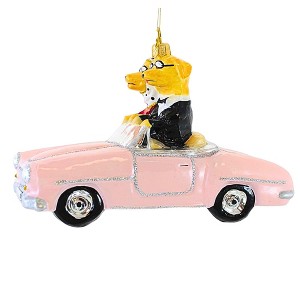 Huras Family 3.75 In Pups In Pink Cabrio Christmas Tree Ornament , Dog Christmas Ornament (1PC) - 1 of 3