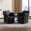 Lyngins Modern Upholstered Single Sofa Swivel Chair with Gold Metal Legs,Accent Round Armchair for Bedroom,Office - 2 of 4