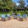 Christopher Knight Home Grenada Outdoor Acacia Wood Club Chairs with Cushions (Set of 4) - 2 of 4