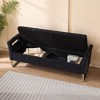 Grungis Velvet Storage Benches,Upholstered Storage Ottoman with Armrests,Ottoman Bench for Living Room,Bedroom - 2 of 4