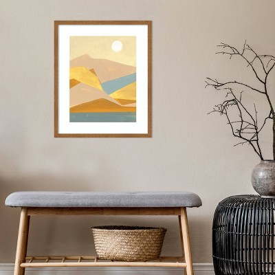 Retro Abstract Southwest Mountains Framed Wall Art Print