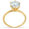Pompeii3 Certified 3Ct Diamond Solitaire Yellow Gold Engagement Ring Lab Created - Size 6.5 - 3 of 4