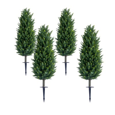 Artificial Topiary Ball Tree with Metal Ground Spike , Fake Artificial Topiary Cedar Tree