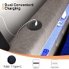 VINGLI Twin Floating Bed Frame with Upholstered Headboard,Charging Station/LED Lights, Modern Platform Bed, Grey - 3 of 4