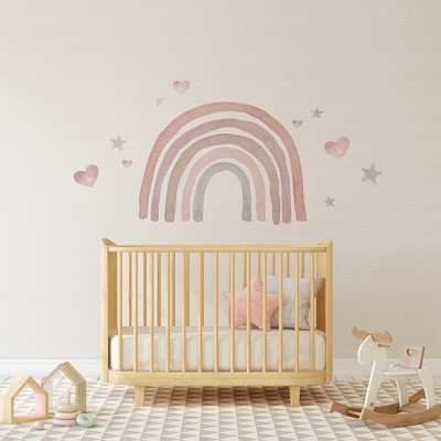 Large Pastel Rainbow Wall Decal for Nursery