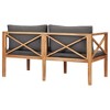 vidaXL Patio Bench with Dark Gray Cushions Solid Teak Wood - 4 of 4