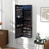 Tangkula Jewelry Armoire w/ Full-Length Mirror w/ Built-in LED Lights Hooks Shelves - 3 of 4