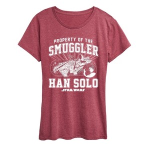 Women's - Star Wars - Property Of The Smuggler Han Solo Short Sleeve Graphic T-Shirt - 1 of 4
